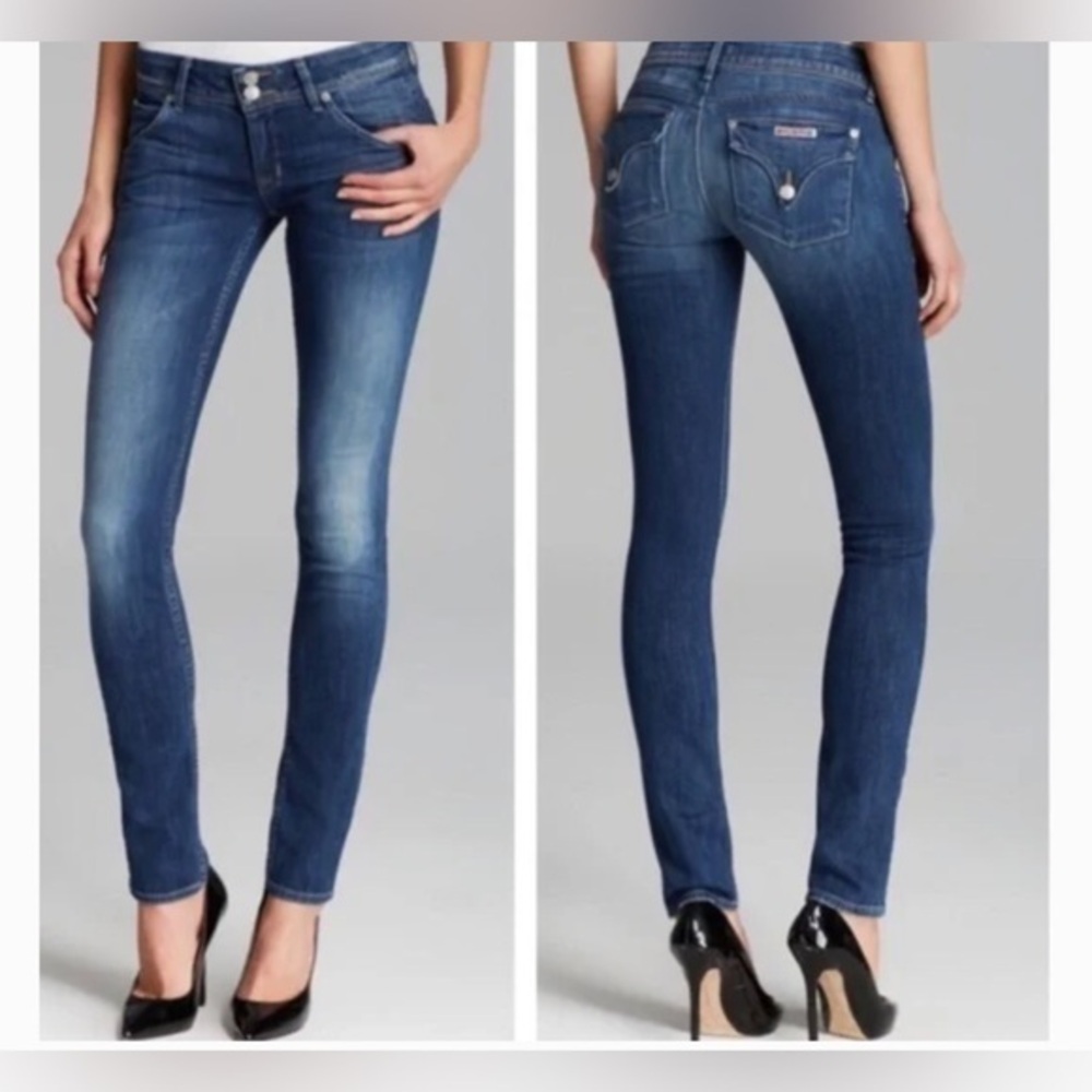 Hudson Collin Flap Medium Wash Stretch Skinny Jeans no holes size 26